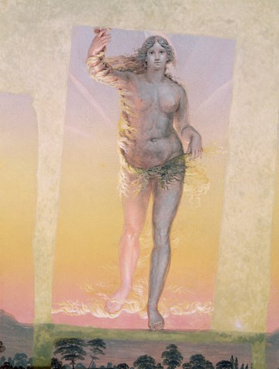 Una sección de la segunda versión de La mañana, 1809 de Philipp Otto Runge